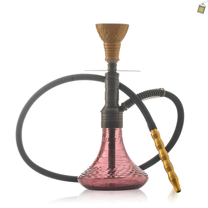 Noddy 007 Night Fire Hookah with Bag - Grey Stem / Purple Vertigo Base