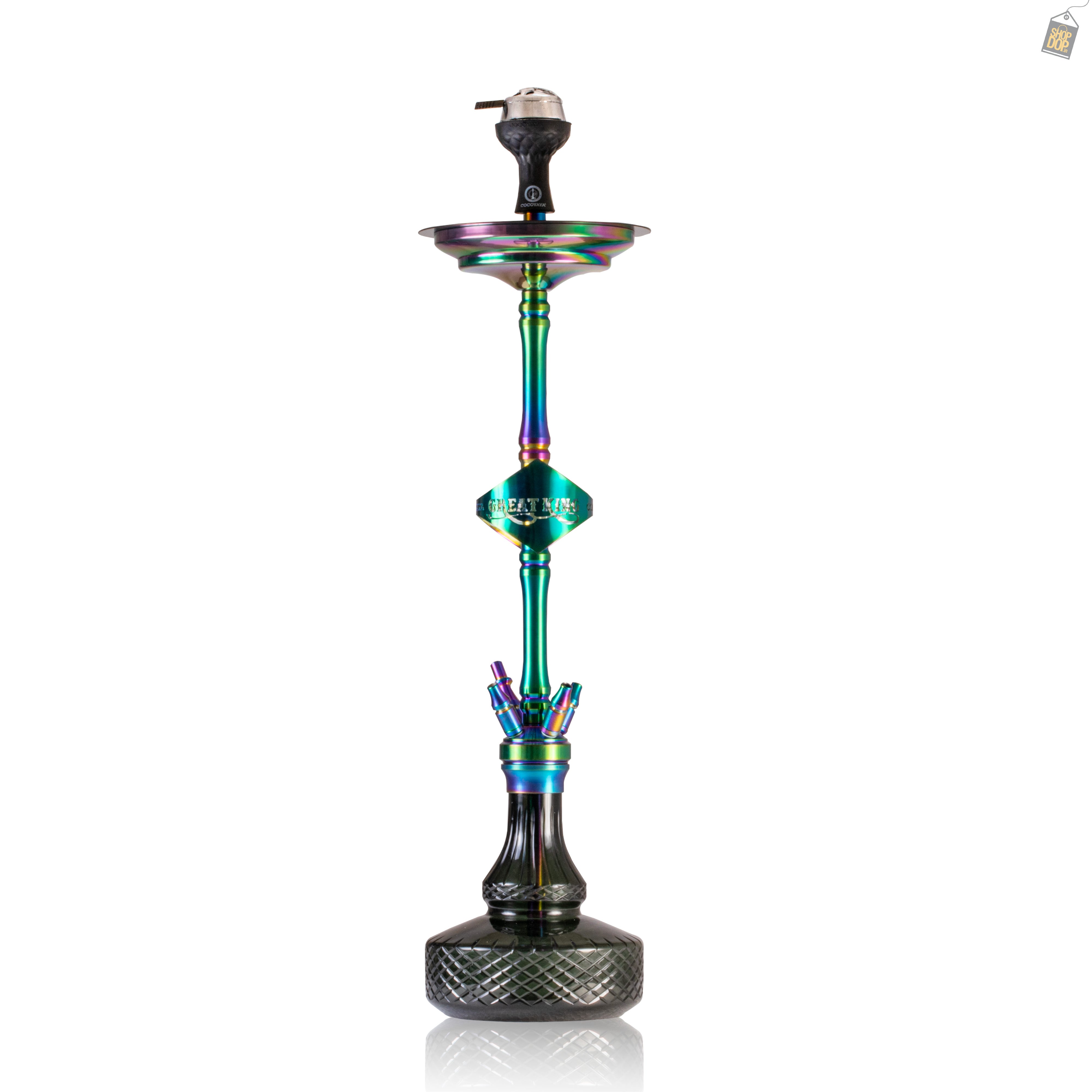 Buy COCOYAYA Great King Hookah with Bag - Rainbow Stem / Green
