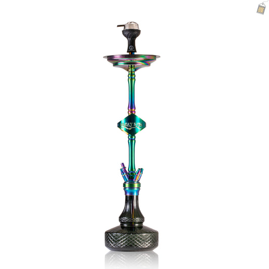 COCOYAYA Great King Hookah with Bag - Rainbow Stem / Green Base