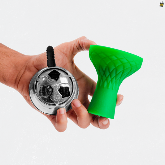 Green Silicon Chillum + HMD Device Combo