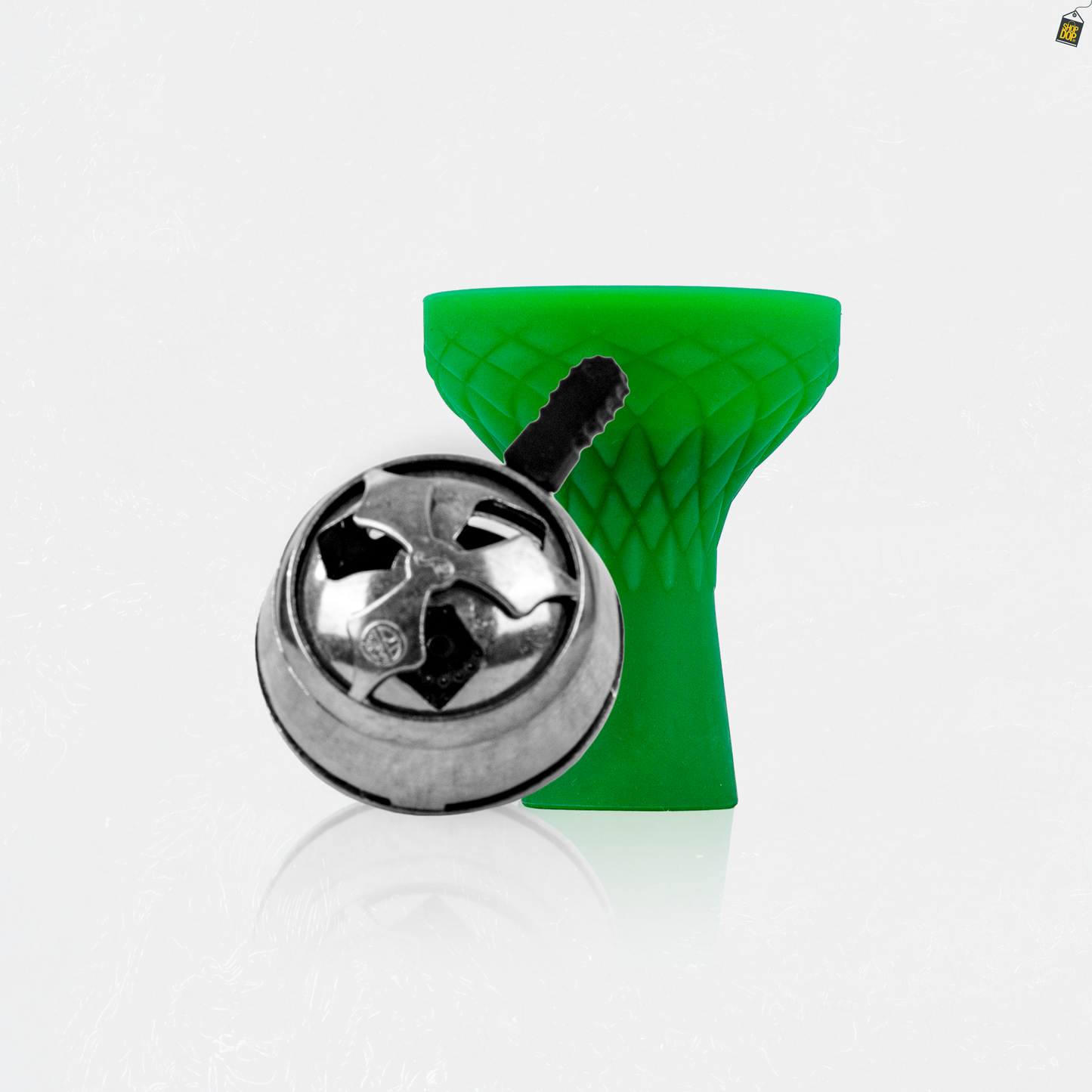 Green Silicon Chillum + HMD Device Combo