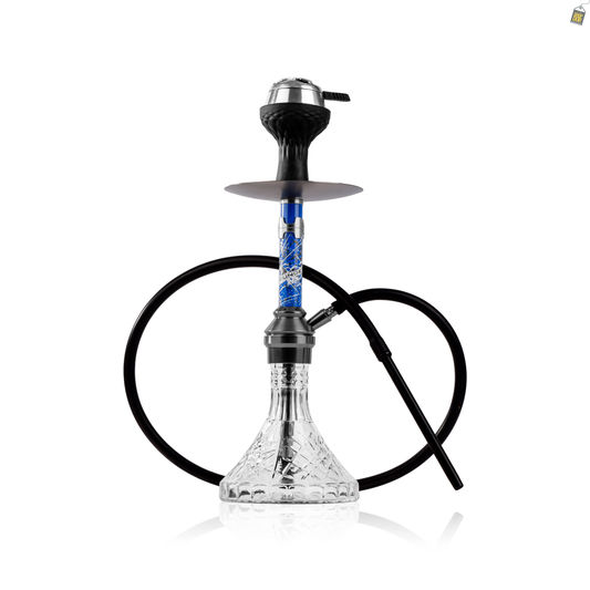 Grunge X Hookah - Blue Stem / Cut Glass Base