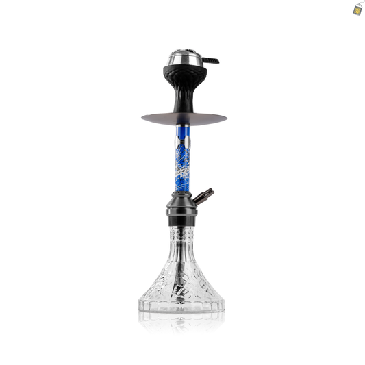 Grunge X Hookah - Blue Stem / Cut Glass Base