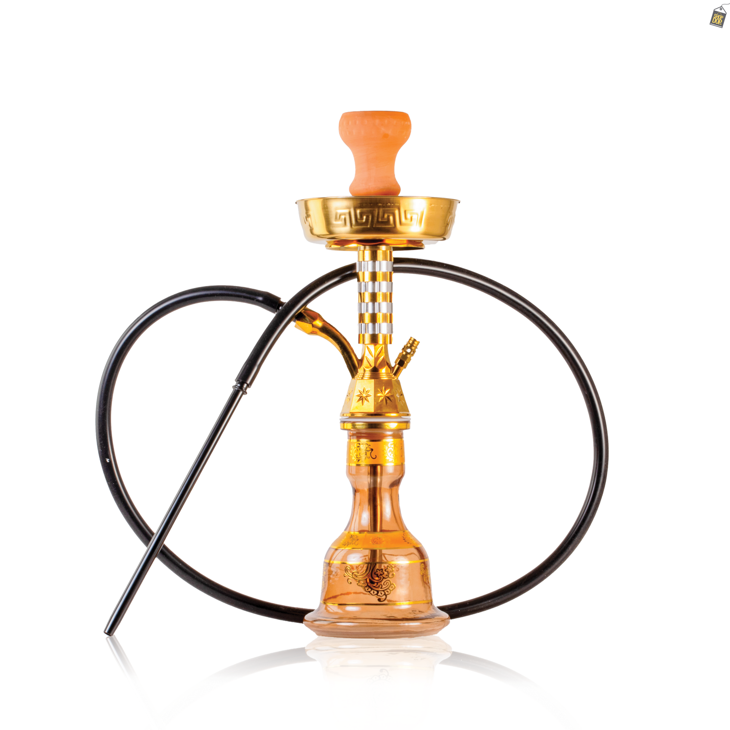 Hammer Khalil Gem Hookah - Gold Stem / Grey Base