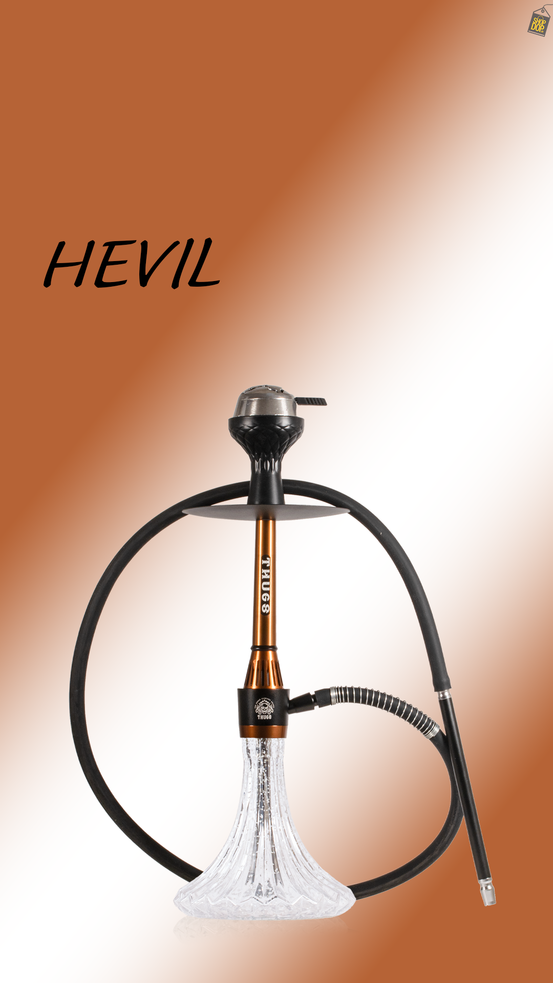 Hevil Hookah with Radium Base - Coffee