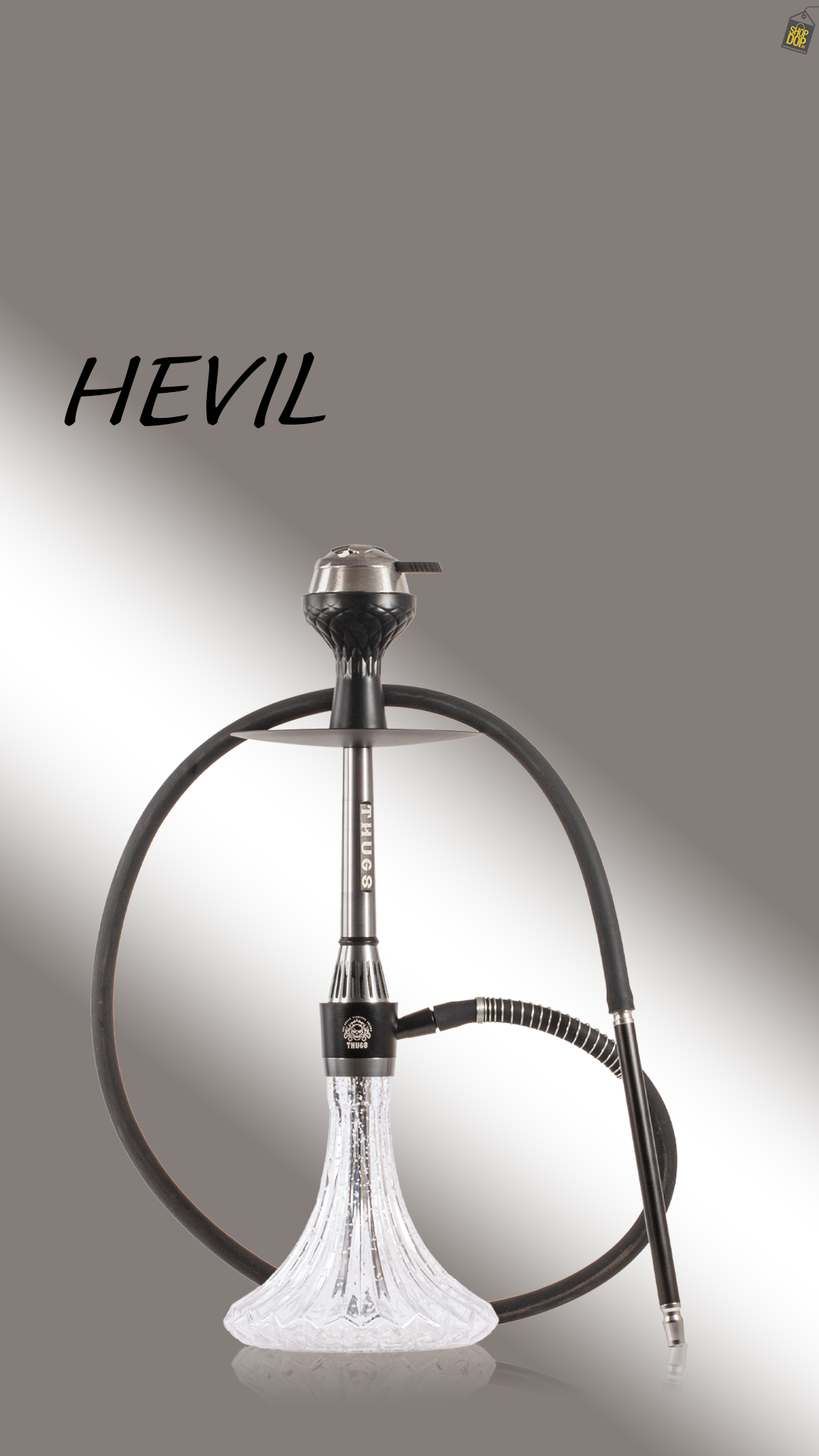 Hevil Hookah with Radium Base - Silver