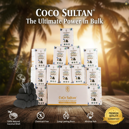 Pack of 12kg (Peti) COCO Sultan Hexagonal Hookah Coconut Coal - Carton