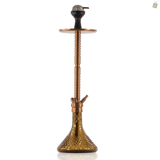Sultan Heygan Hookah with 2 Bags - Bronze Stem / Light Brown Base