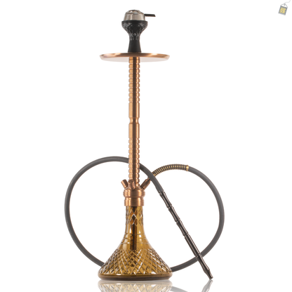 Sultan Heygan Hookah with 2 Bags - Bronze Stem / Light Brown Base