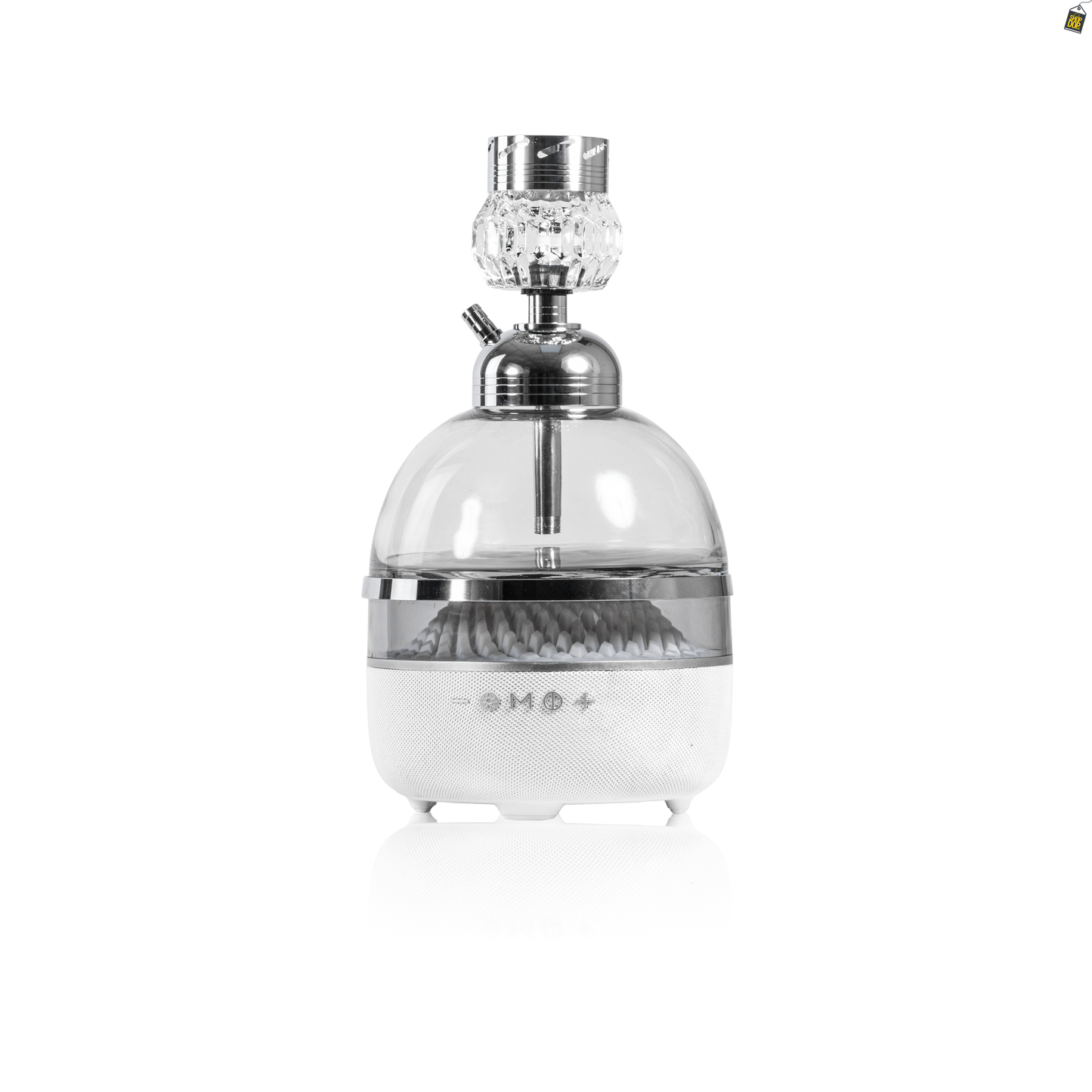 Hi Fi Bomb Hookah with LED and Bluetooth Speaker - Silver