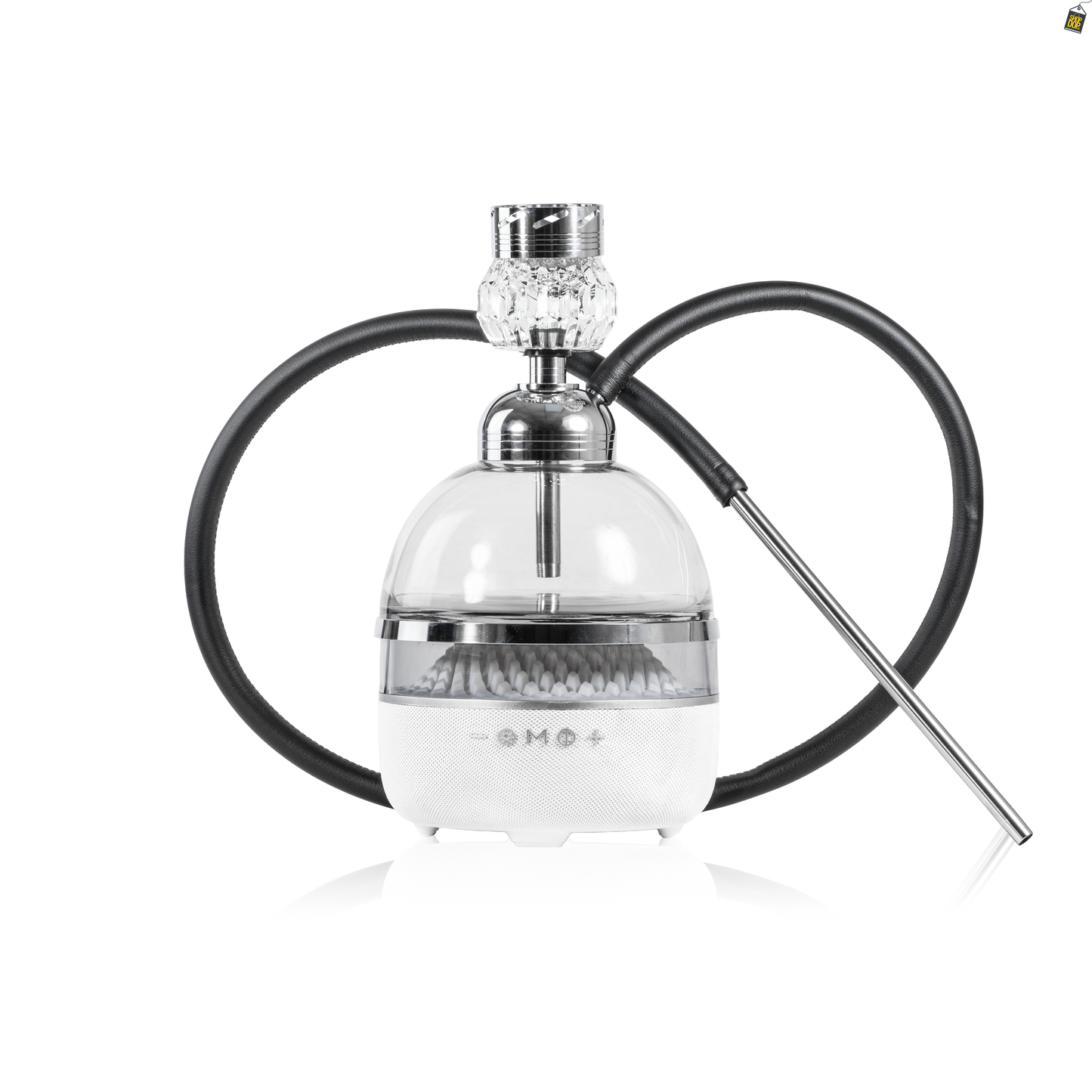 Hi Fi Bomb Hookah with LED and Bluetooth Speaker - Silver