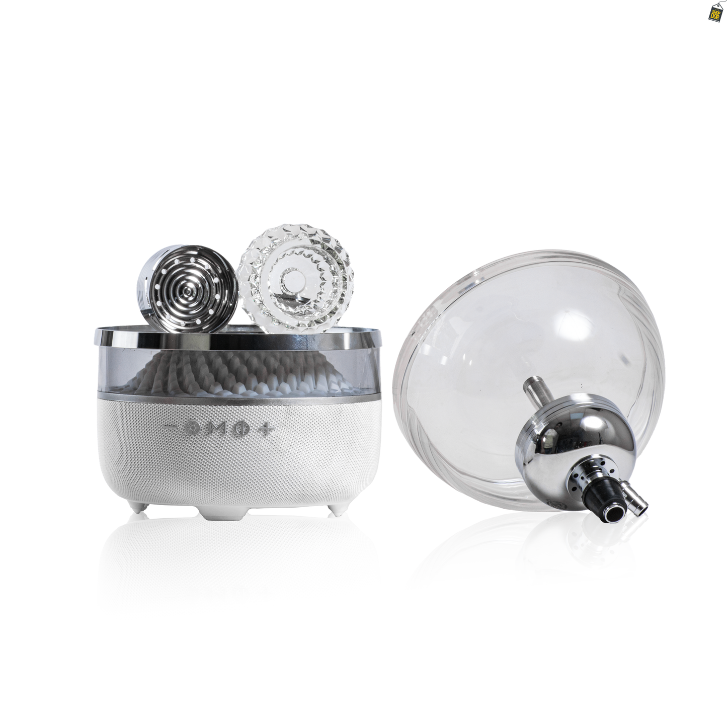 Hi Fi Bomb Hookah with LED and Bluetooth Speaker - Silver