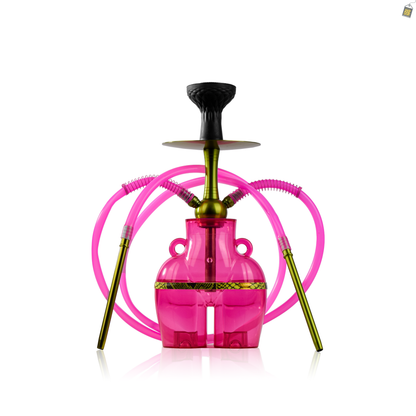 Thugs Hippy Acrylic Hookah - Dual Pipe (Pink)