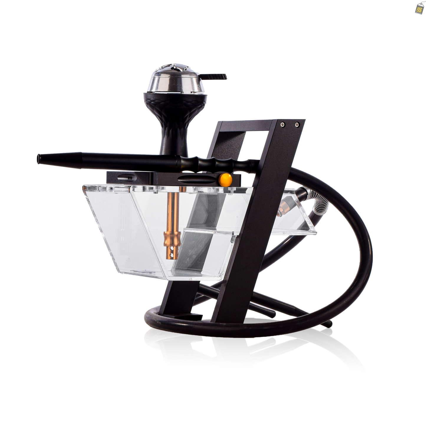 Acrylic Hoob Mafia Hookah with Stand - Black