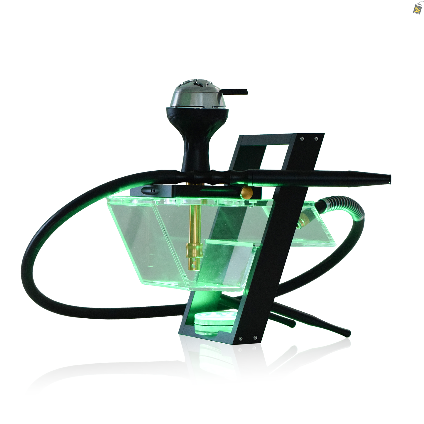 Acrylic Hoob Mafia Hookah with Stand - Black