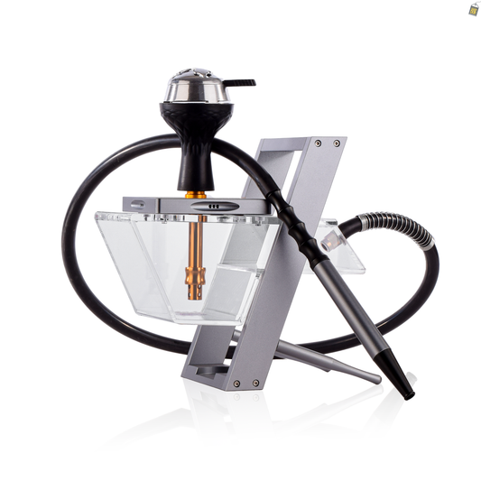 Acrylic Hoob Mafia Hookah with Stand - Silver
