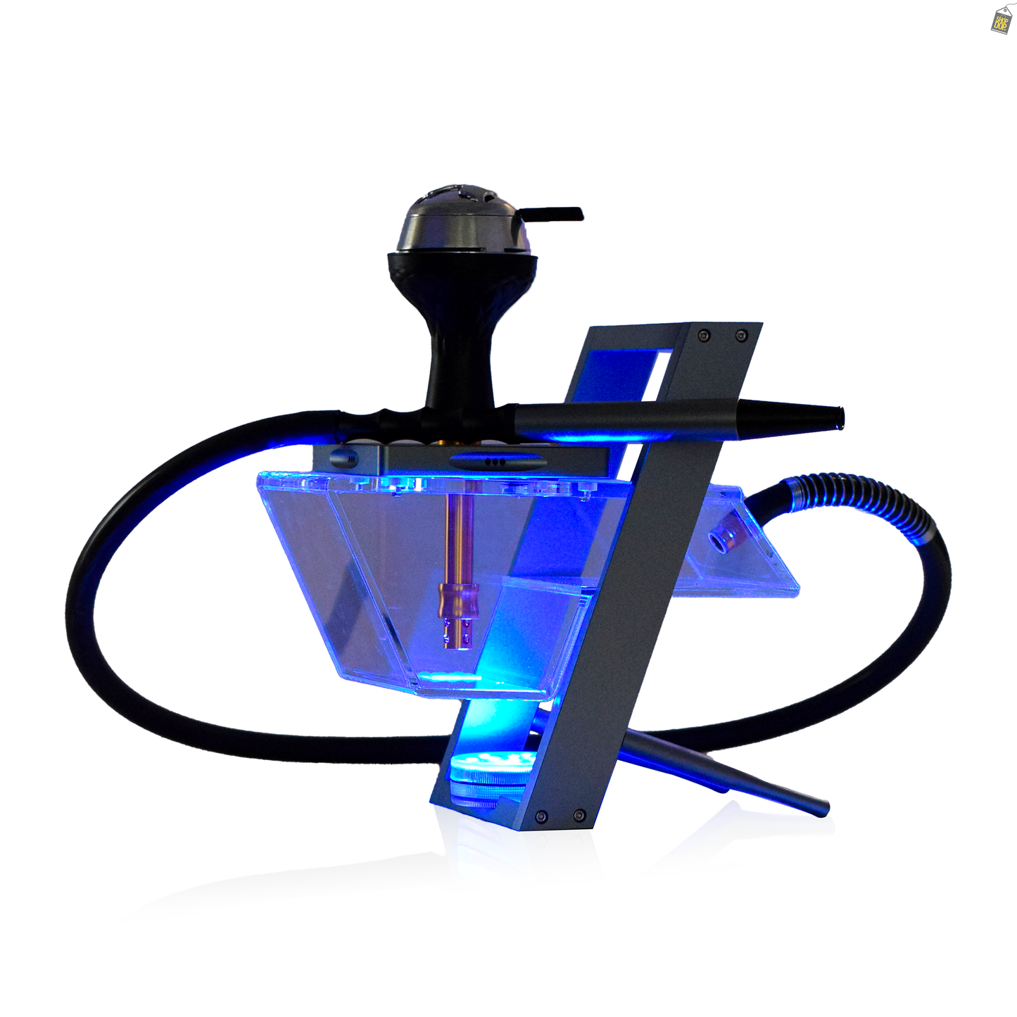 Acrylic Hoob Mafia Hookah with Stand - Silver
