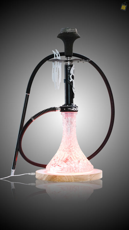 Wooden Pyro Light Hookah Base with Remote