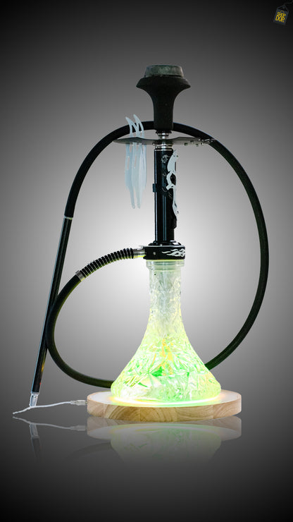 Wooden Pyro Light Hookah Base with Remote