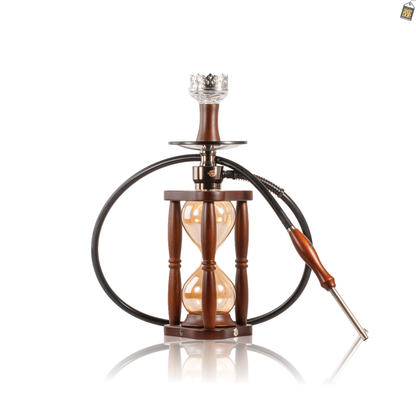 Hour Glass Hookah with LED Light - Dark Brown