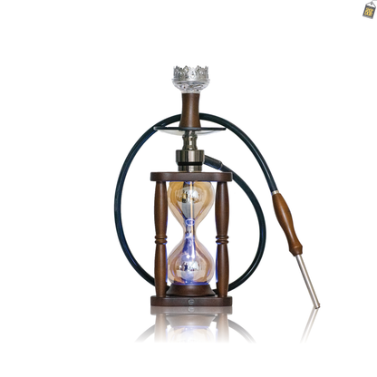 Hour Glass Hookah with LED Light - Dark Brown