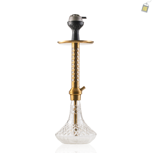 Alexander HRT Hookah with Bag - Transparent Base / Gold Stem