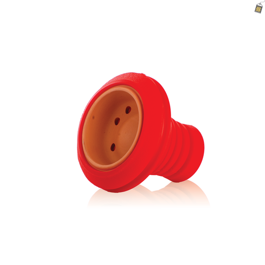 Hydra Chillum / Bowl (Silicone Covered Clay) - Red