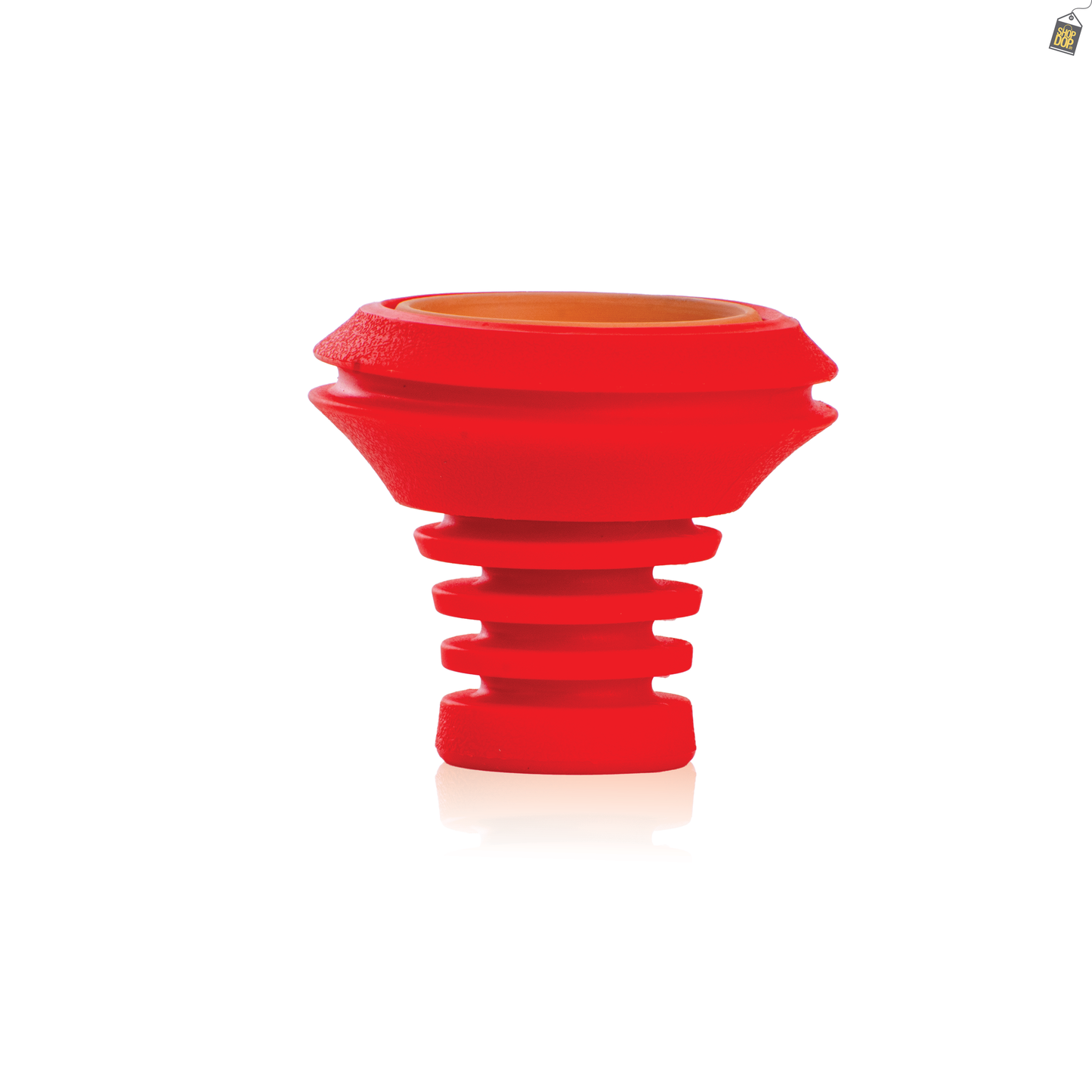 Hydra Chillum / Bowl (Silicone Covered Clay) - Red