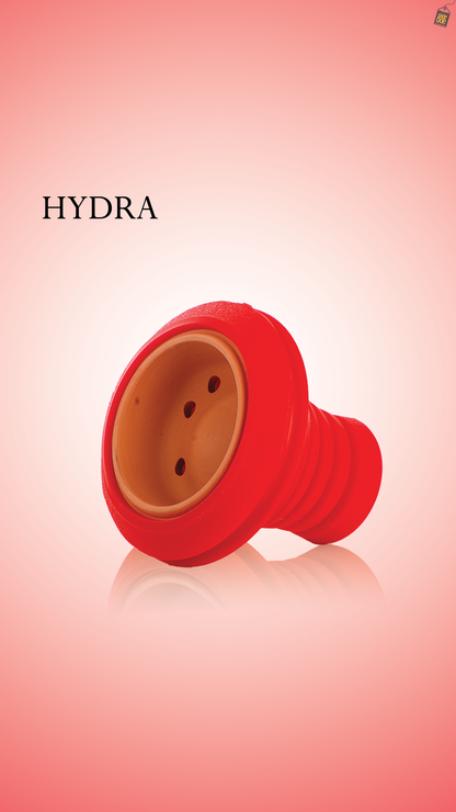 Hydra Chillum / Bowl (Silicone Covered Clay) - Red