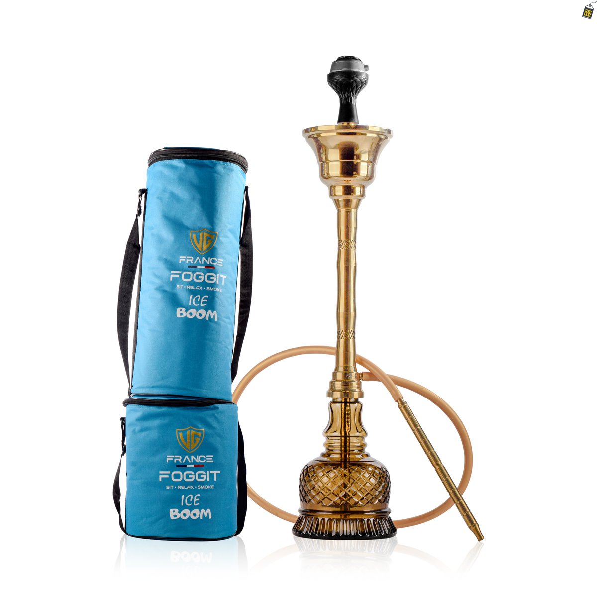 VG Foggit Iceboom Hookah - Gold Stem / Grey Base