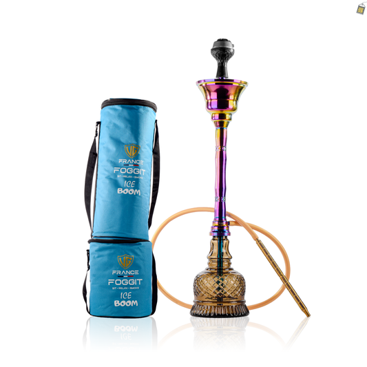 VG France Iceboom Hookah - Rainbow Stem / Grey Base