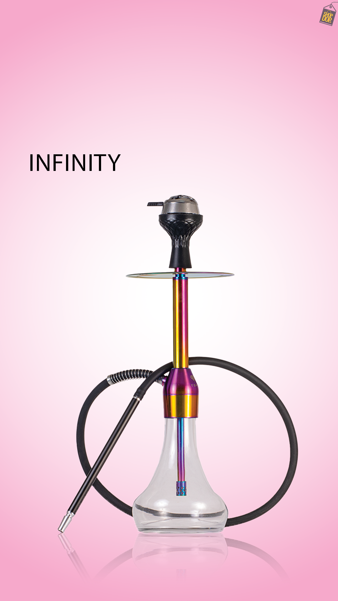 Infinity Hookah - Rainbow Stem / Transparent Base