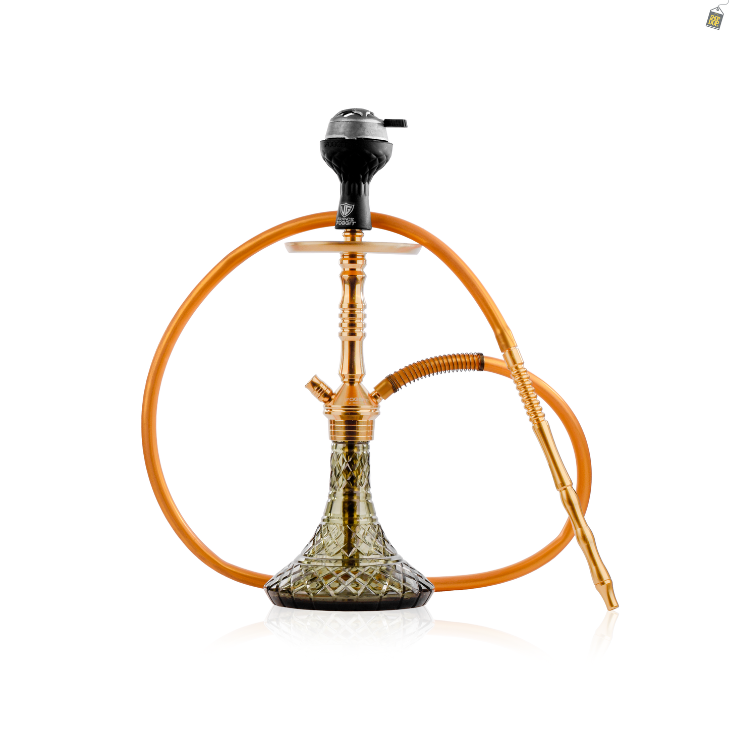 VG Joe L3 Hookah with Bag - Gold Stem / Emerald Green Base