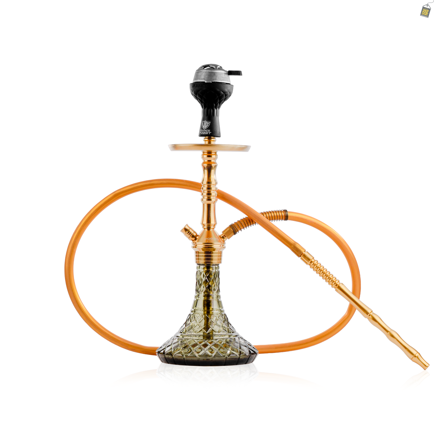 VG Joe L3 Hookah with Bag - Gold Stem / Emerald Green Base