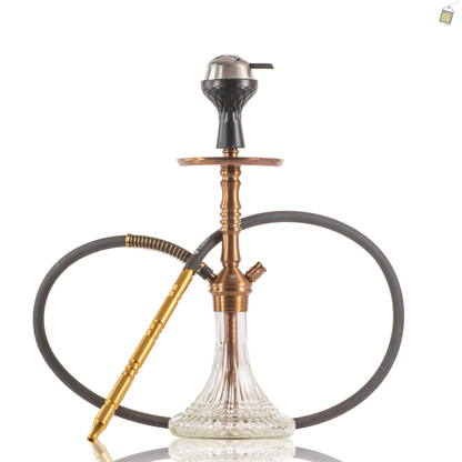VG Joe L3 Hookah with Bag - Bronze Stem / Transparent Line Base