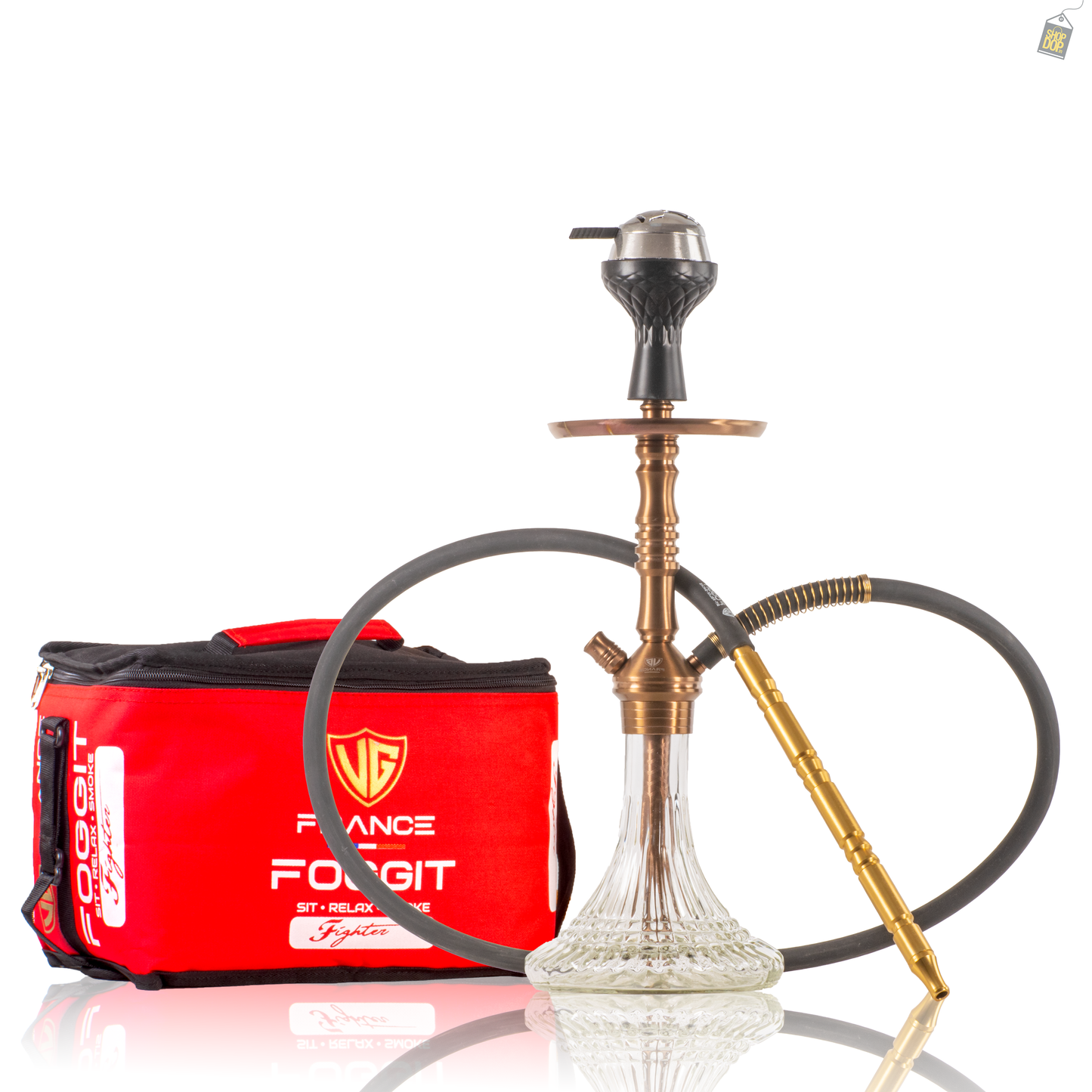 VG Joe L3 Hookah with Bag - Bronze Stem / Transparent Line Base