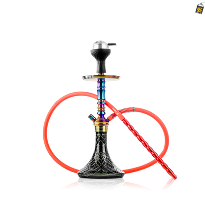 VG Joe R2 Hookah with Bag - Rainbow Stem / Emerald Green Base