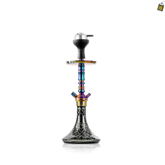 VG Joe R2 Hookah with Bag - Rainbow Stem / Emerald Green Base