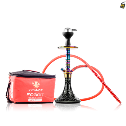 VG Joe R2 Hookah with Bag - Rainbow Stem / Emerald Green Base