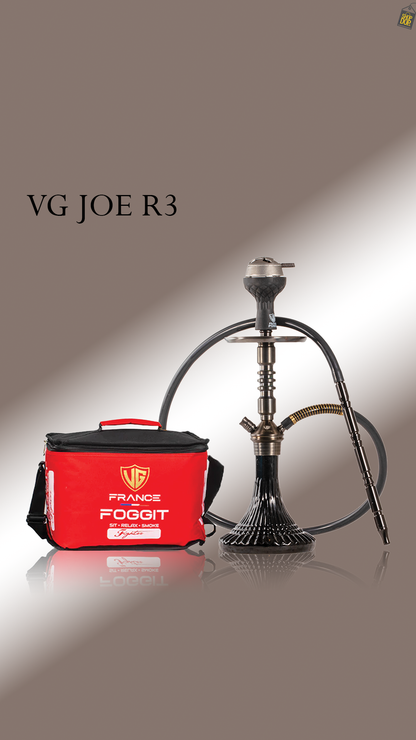 VG Joe R3 Hookah with Bag - Black Stem / Black Line Base