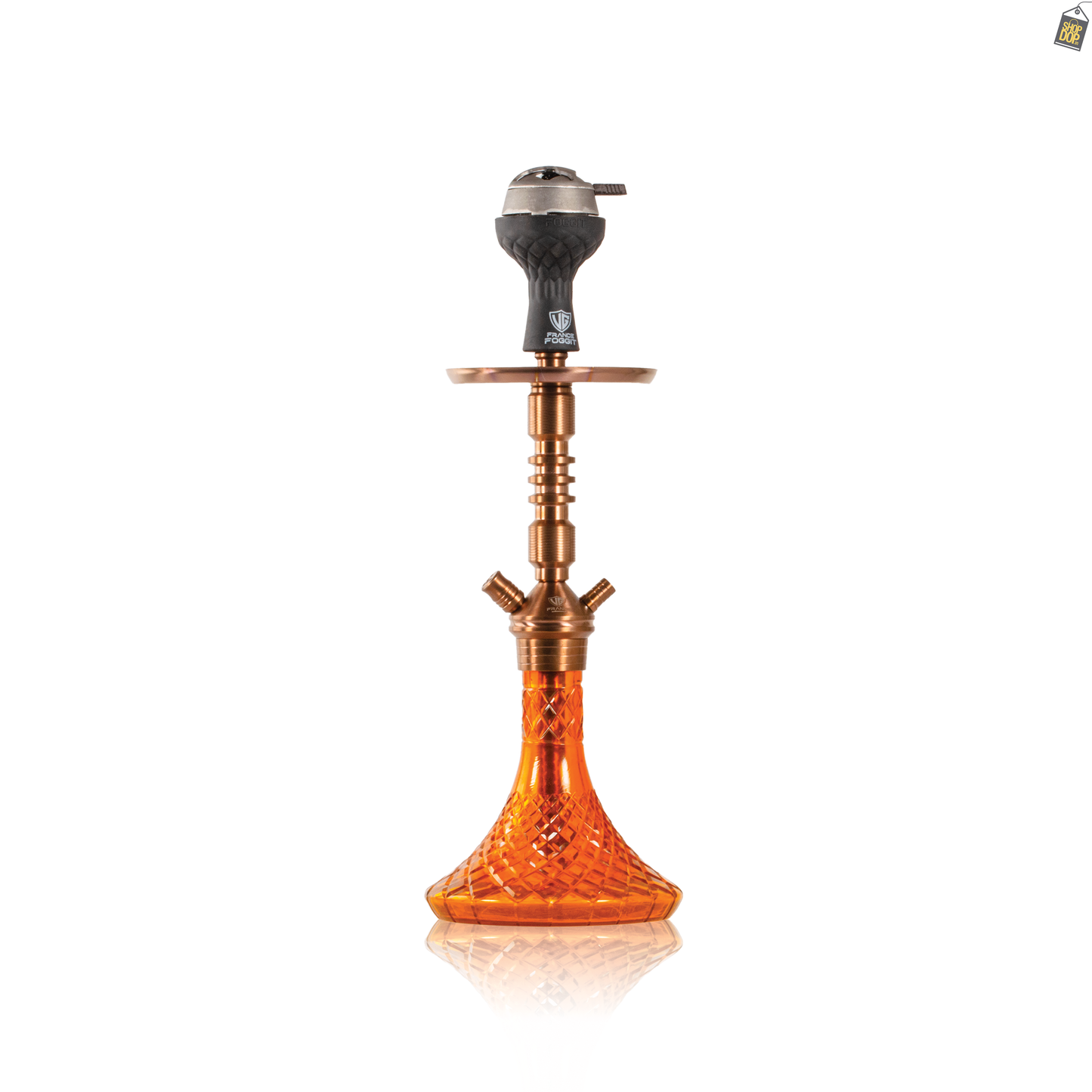VG Joe R3 Hookah with Bag - Bronze Stem / Amber Base