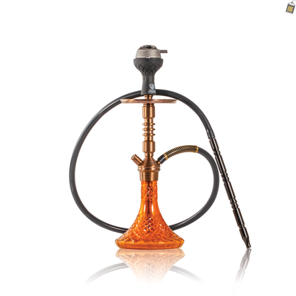 VG Joe R3 Hookah with Bag - Bronze Stem / Amber Base