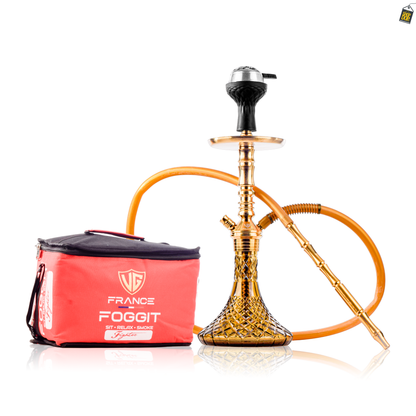 VG Joe R2 Hookah with Bag - Gold Stem / Grey Base