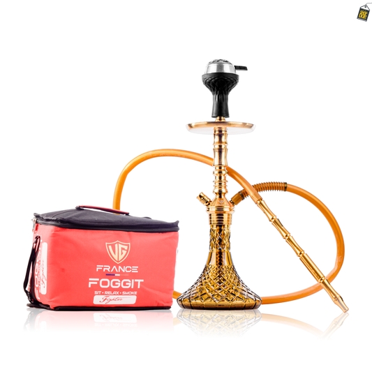 VG Joe R2 Hookah with Bag - Gold Stem / Grey Base
