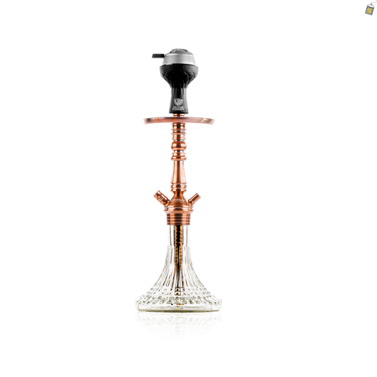 VG Joe Shin Hookah with Bag - Bronze Stem / Transparent Line Base