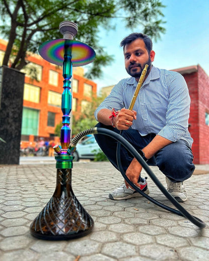 COCOYAYA King Series Hookah - Rainbow (Black Base)