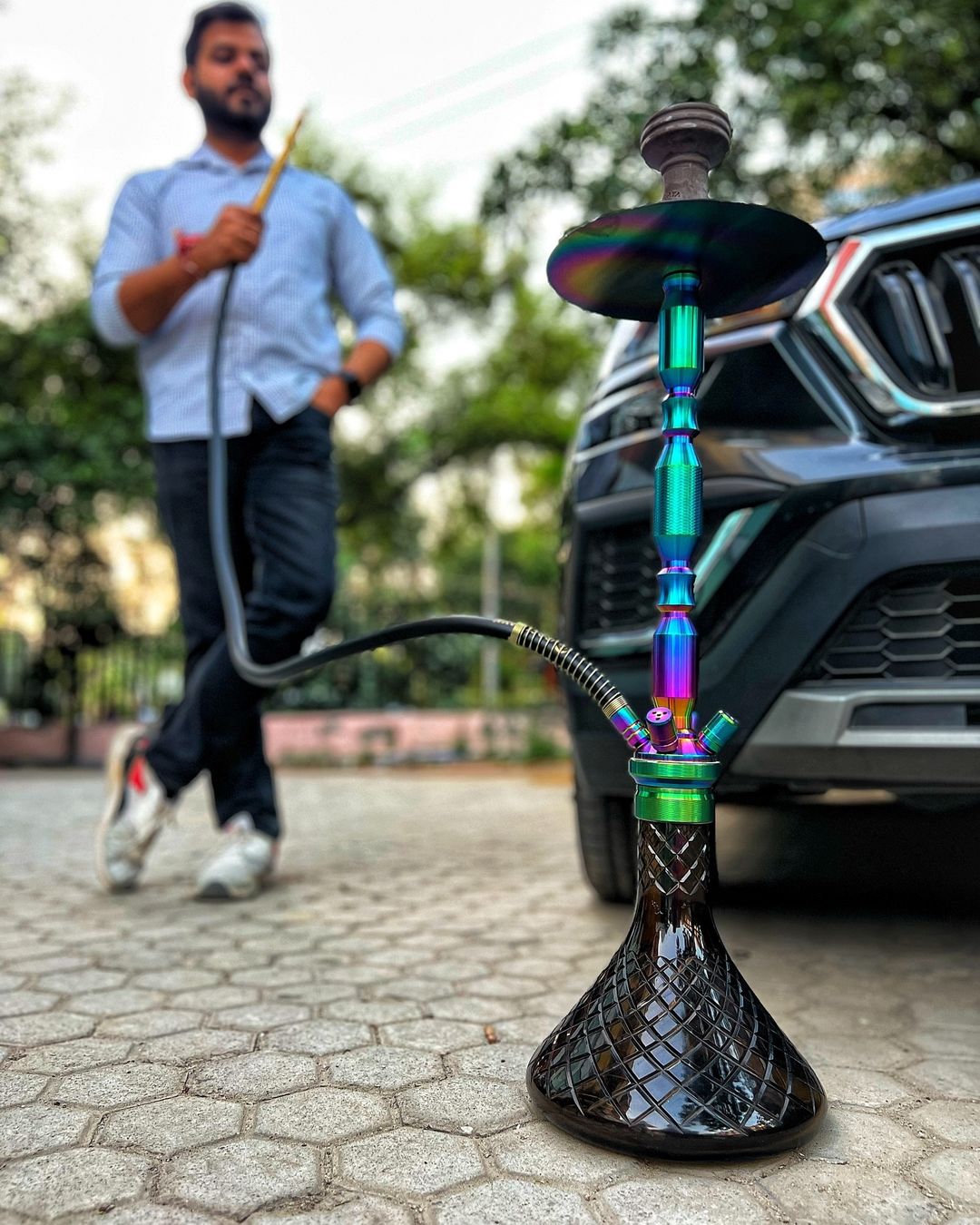 COCOYAYA King Series Hookah - Rainbow (Black Base)