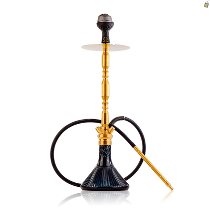 COCOYAYA King Series Brando Hookah - Gold Stem / Black Line Base With Bag
