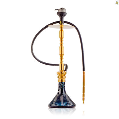 COCOYAYA King Series Brando Hookah - Gold Stem / Black Line Base With Bag