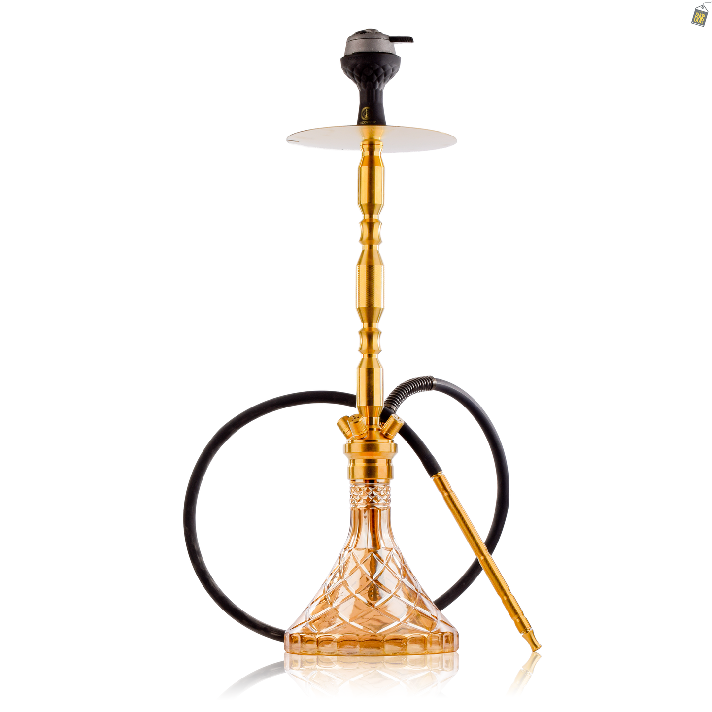 COCOYAYA King Series Brando Hookah - Gold Stem / Amber Base with bag